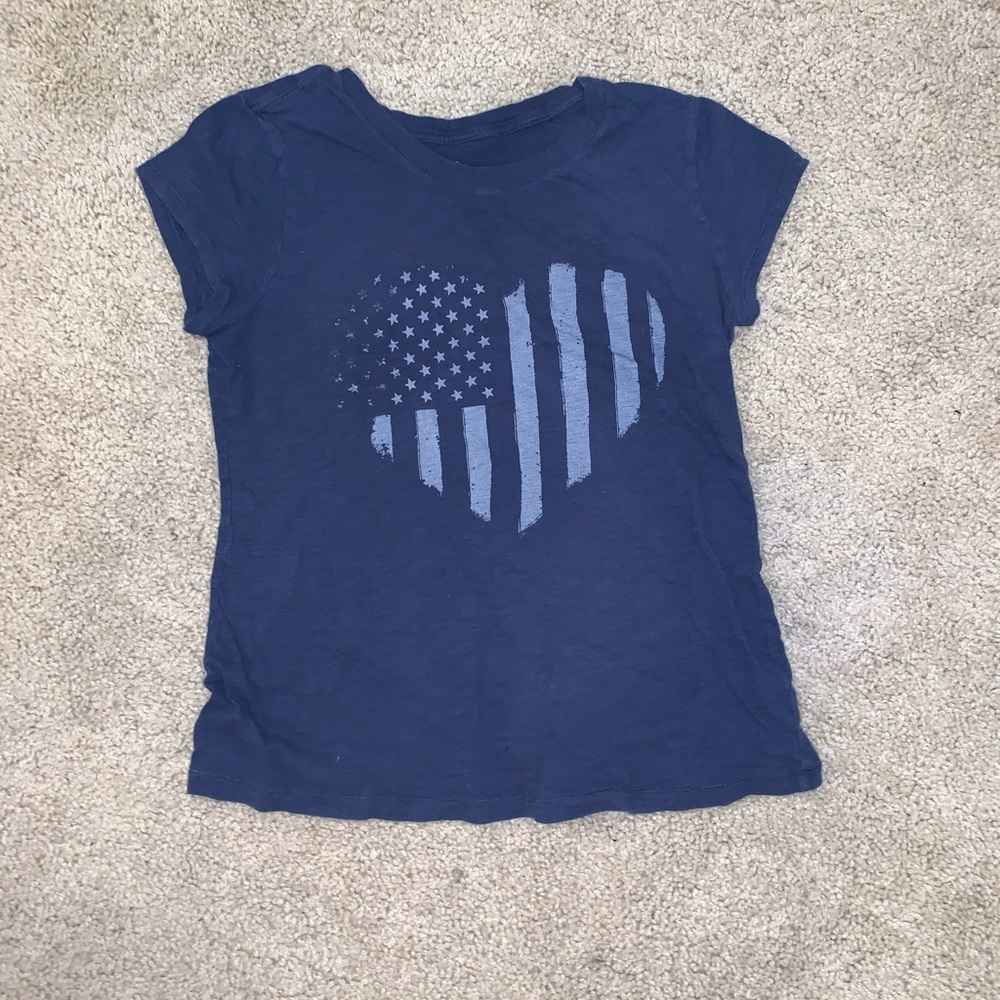 Blue Heart American Flag Tee